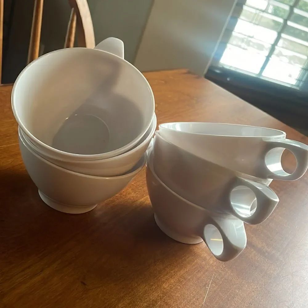 White Boontonware Cups Set of 6 - Picture 6 of 6